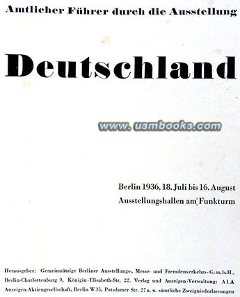 Official Guide for the Germany Exhibition held during the Olympic Summer in Berlin